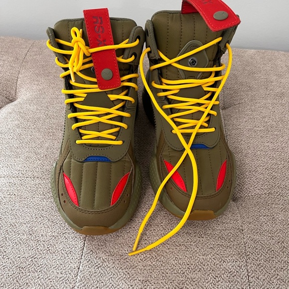 PUMA Rs-x Mid C Militia Wtr 'Green Red Yellow Training Sneaker Size 4.5 Youth - Picture 7 of 8